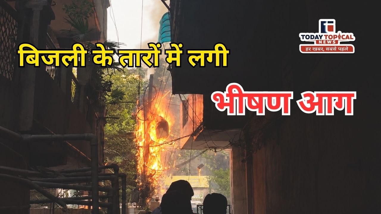 Electricity Wire Fire: डीएलएफ दिलशाद कॉलोनी के B-5 ब्लॉक में बिजली के तारों में लगी भीषण आग